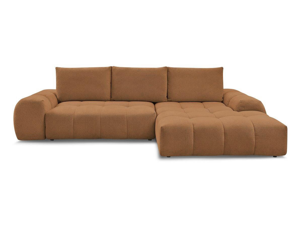 ECKSCHLAFSOFA EVEREST  mit Rücken echt, Armteil links, Armteil rechts Flachgewebe Orange  - Schwarz/Orange, MODERN, Kunststoff/Textil (318/180cm) - Livetastic