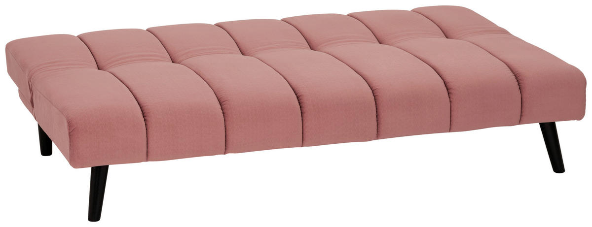 JUGEND- UND KINDERSOFA Flanell Altrosa  - Schwarz/Altrosa, MODERN, Holz/Textil (180/81/93cm) - P & B
