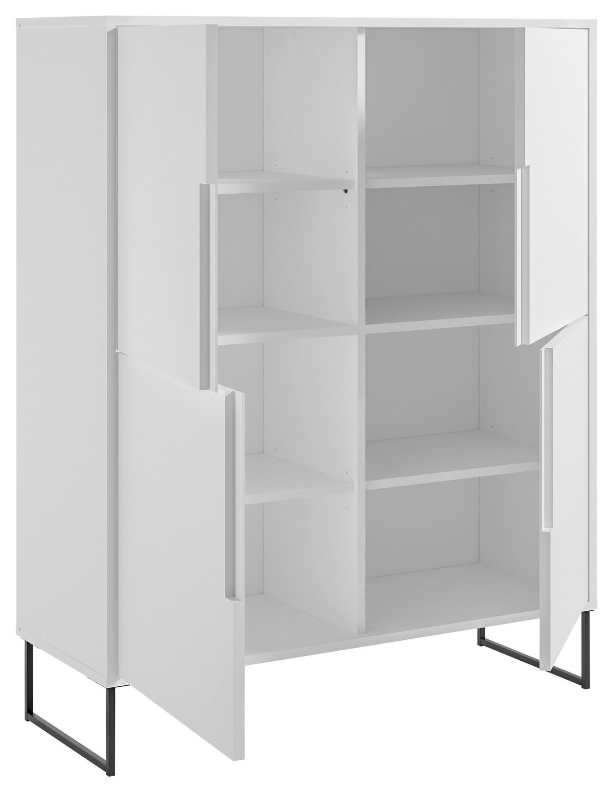 HIGHBOARD  in 101/125/38 cm  - Weiss/Schwarz, Konventionell, Holzwerkstoff/Metall (101/125/38cm) - Hom`in