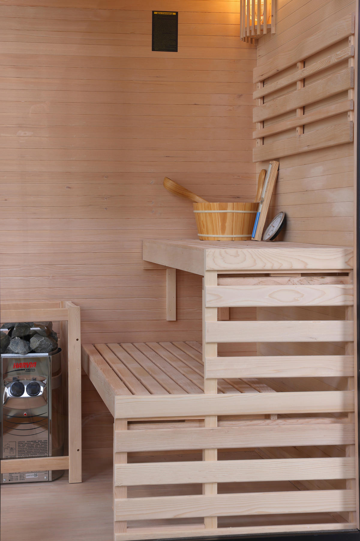 SAUNA für 2 Personen  - Schwarz, Basics, Glas/Holz (130/200/120cm) - Sanotechnik