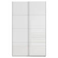 SCHWEBETÜRENSCHRANK 137/223/68 cm 2-türig Weiß  - Alufarben/Weiß, Design, Glas/Holzwerkstoff (137/223/68cm) - Xora