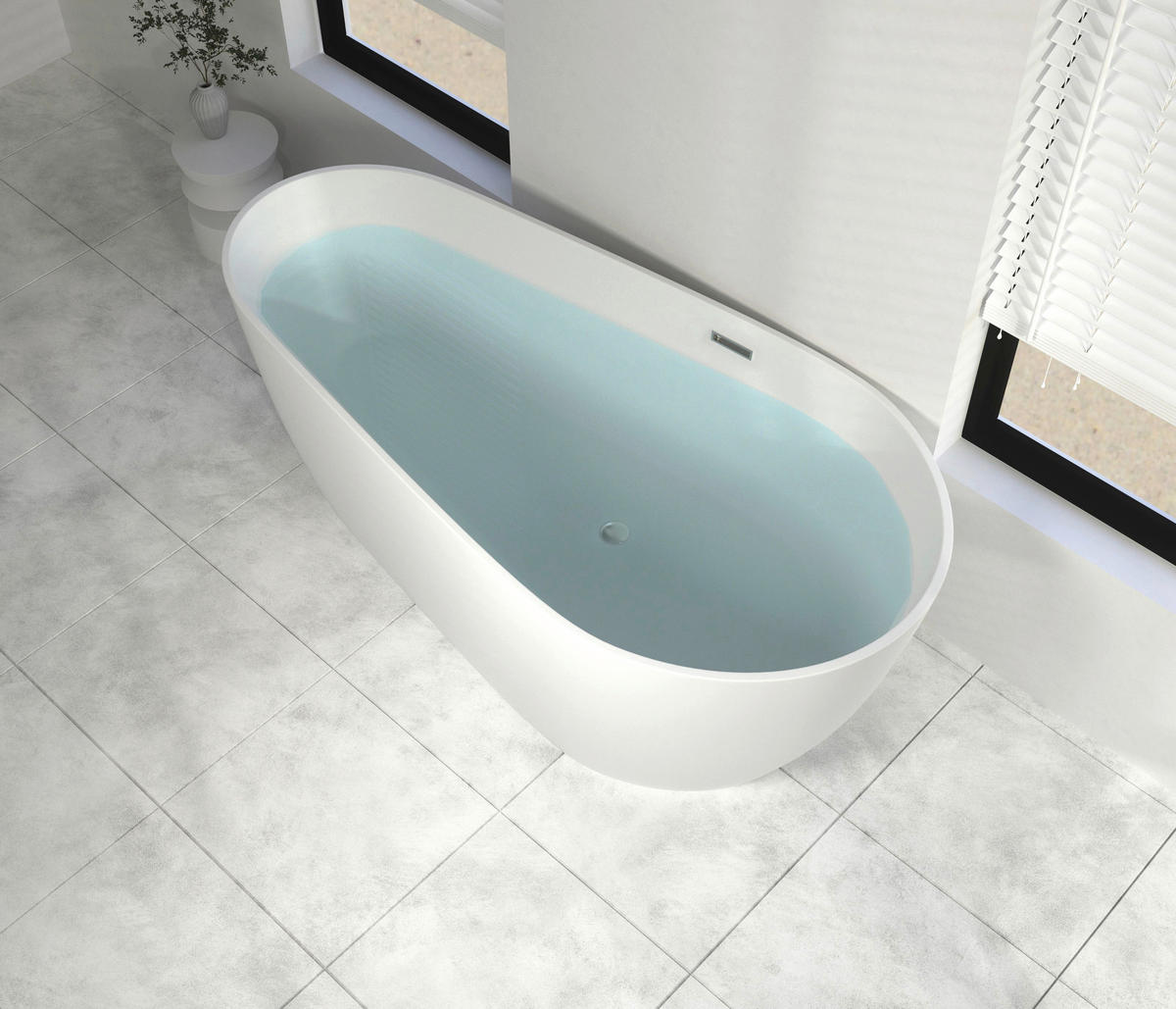 BADEWANNE freistehend  170/75/58 cm  - Weiß, KONVENTIONELL, Kunststoff (170/75/58cm)