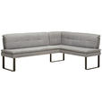 ECKBANK 233/174 cm Flachgewebe Grau Metall   - Schwarz/Grau, Design, Textil/Metall (233/174cm) - Novel
