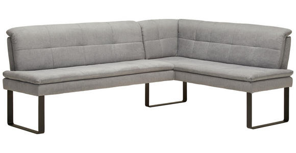 ECKBANK 233/174 cm Flachgewebe Grau Metall   - Schwarz/Grau, Design, Textil/Metall (233/174cm) - Novel