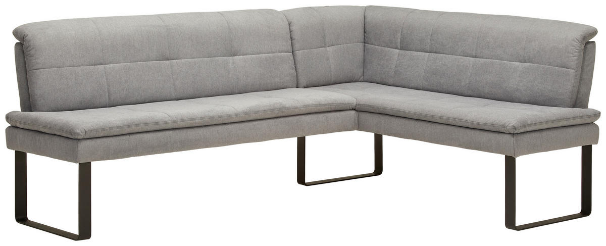 ECKBANK 233/174 cm Flachgewebe Grau Metall   - Schwarz/Grau, Design, Textil/Metall (233/174cm) - Novel
