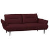2-SITZER-SOFA in Lederlook Bordeaux  - Bordeaux/Schwarz, Design, Holz/Textil (183/85/96cm) - Livetastic