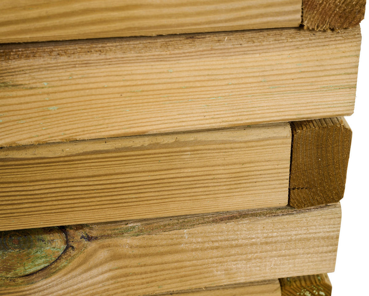 BLUMENKASTEN  - Schwarz/Kieferfarben, Basics, Holz/Textil (50/39/50cm) - Siena Garden
