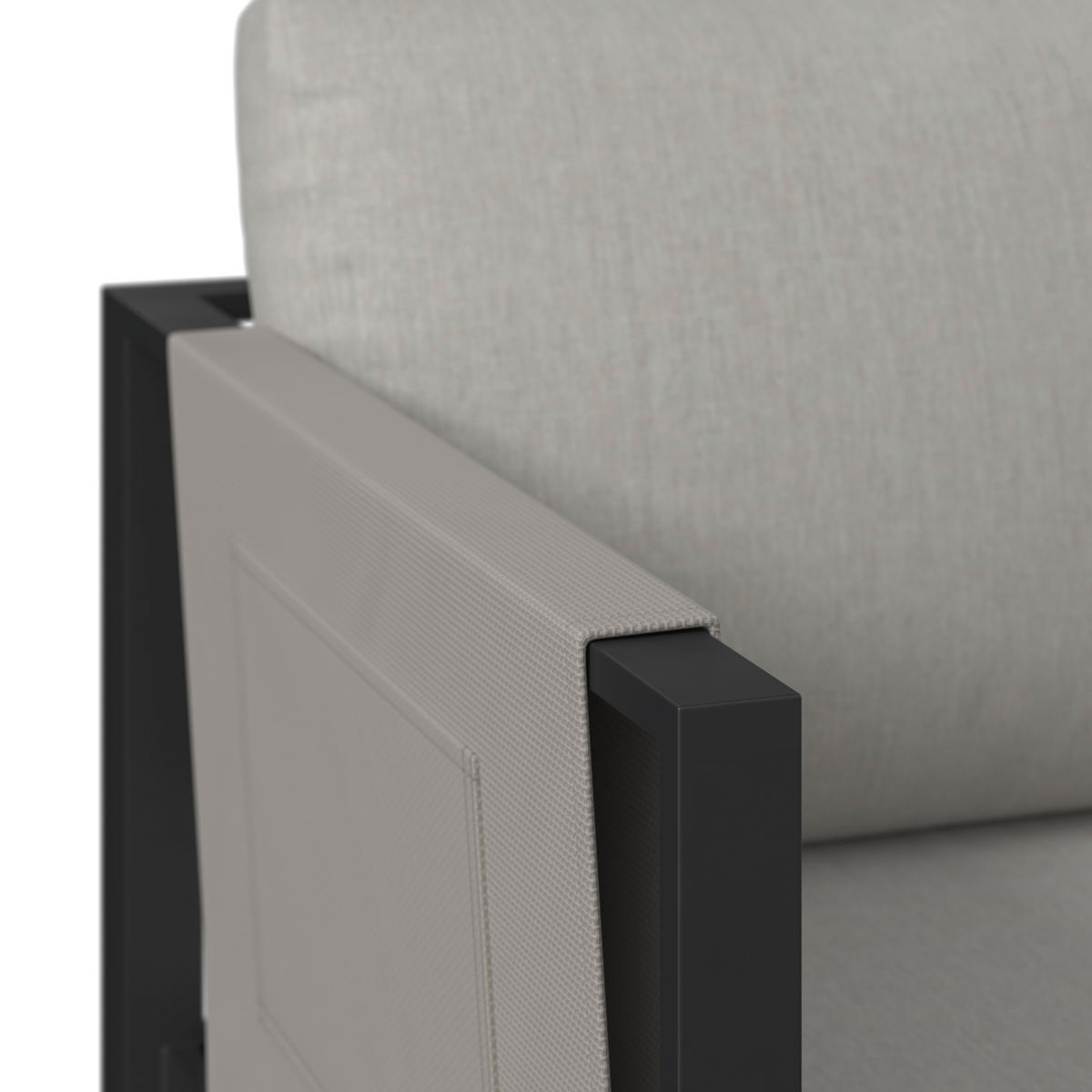 LOUNGEGARNITUR 191,5/120 cm Eisen  - Schwarz/Grau, Design, Glas/Textil (191,5/120cm) - Ambia Garden