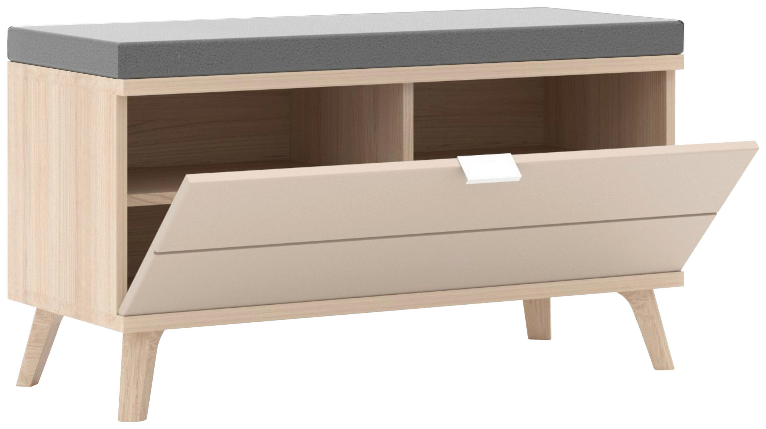 Thumbnail - Stylife Garderobenbank, Eiche, Kaschmir, Metall, 1-Sitzer, Füllung: Polyurethan (Pur), 90x51x38 cm, Garderobe, Garderobe...