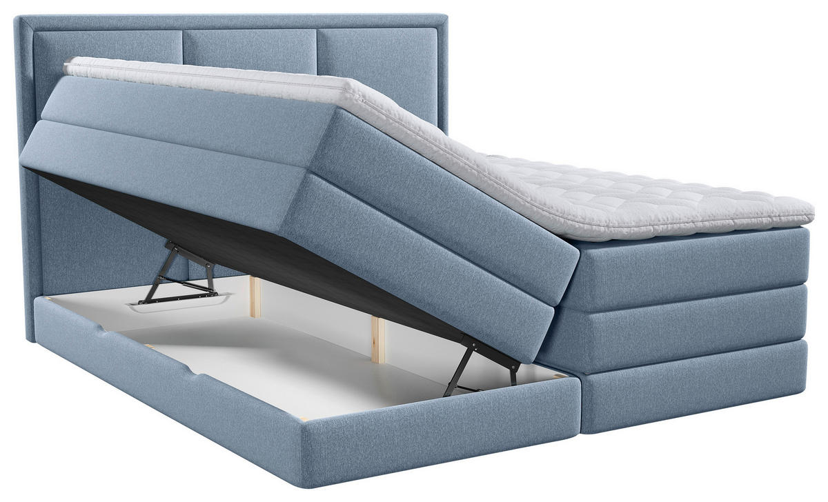 BOXSPRINGBETT 180/200 cm  in Blau  - Blau, Design, Kunststoff/Textil (180/200cm) - MID.YOU