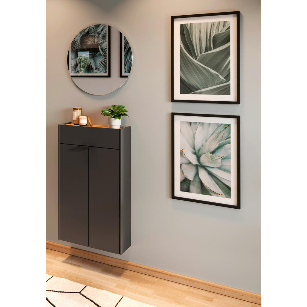 Thumbnail - Xxxl Garderobe GW-Ameca, Graphit, Eiche, Glas, Holzwerkstoff, 2-teilig, 56x200x22 cm, Garderobe, Garderoben-Sets & Serie...
