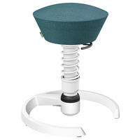 BÜROHOCKER Wollmischung mel. Weiß, Petrol  - Petrol/Weiß, Basics, Textil/Metall (55/45,66/55cm) - Aeris