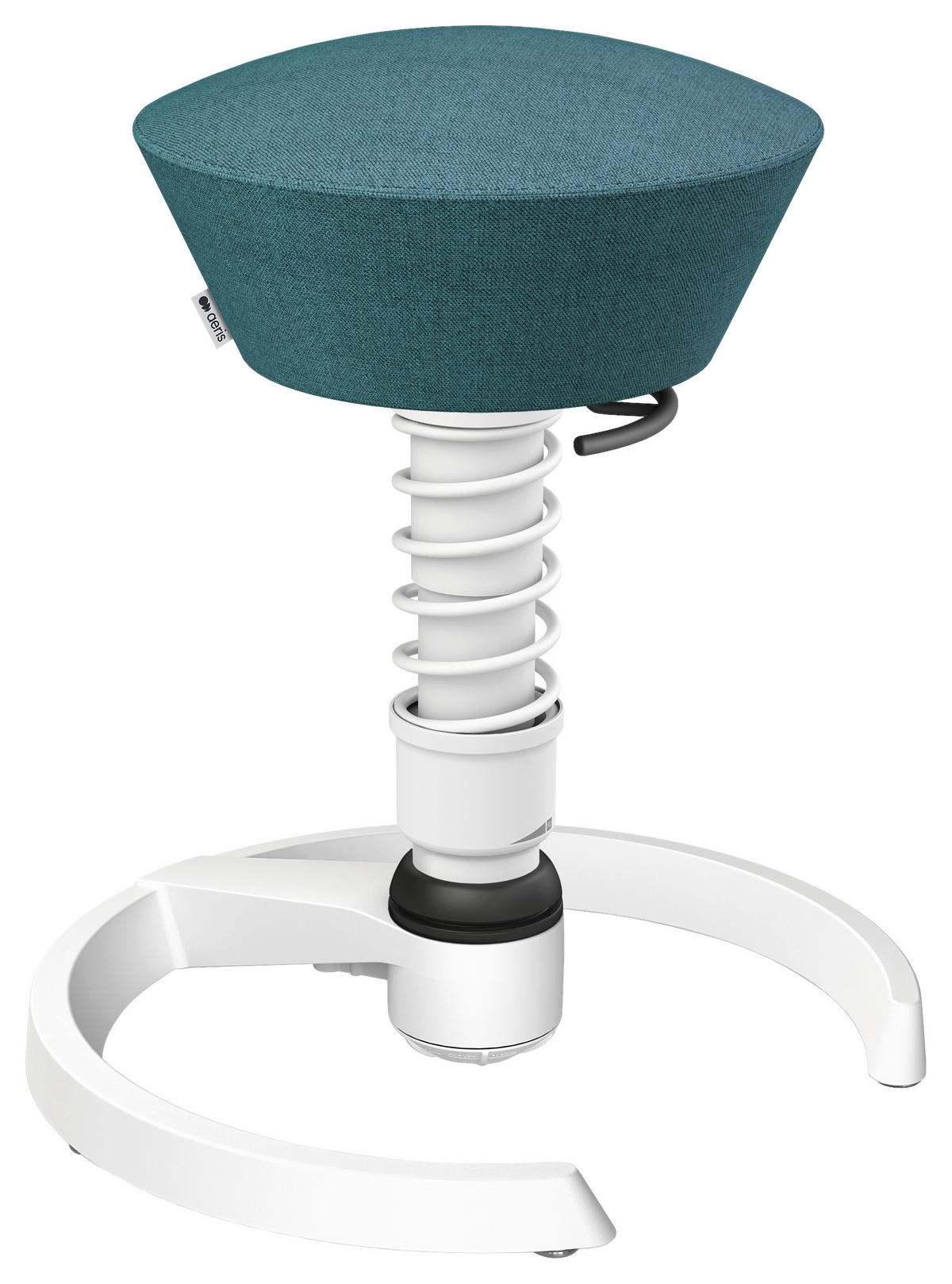 BÜROHOCKER Wollmischung mel. Weiß, Petrol  - Petrol/Weiß, Basics, Textil/Metall (55/45,66/55cm) - Aeris