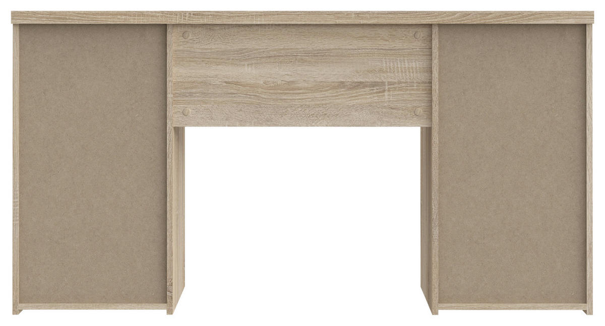 ÍRÓASZTAL 145/76.3/60 cm  - Sonoma tölgy/fekete, Basics, műanyag/faalapú anyag (145/76.3/60cm) - Xora