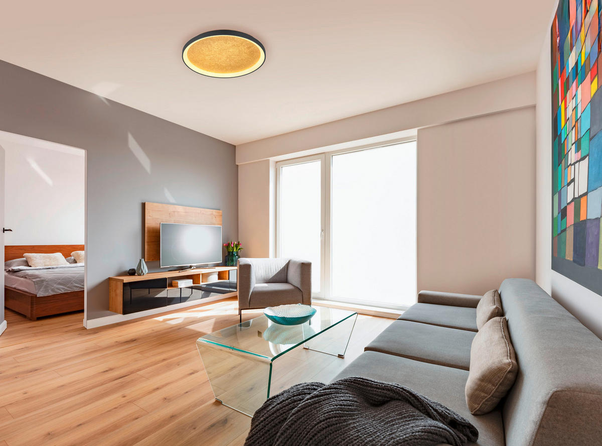 LED-DECKENLEUCHTE 57/6,5 cm   - Schwarz, Design, Kunststoff/Metall (57/6,5cm) - Helestra