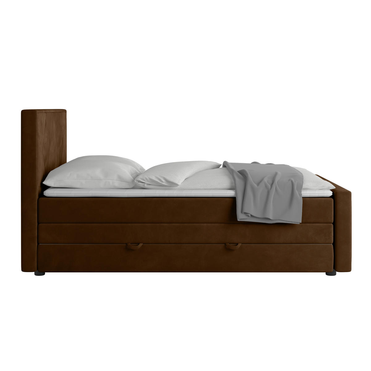 BOXSPRINGBETT 140/200 cm  in Braun  - Braun, MODERN, Holz/Kunststoff (140/200cm) - MID.YOU