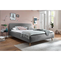TAPECIRANI KREVET   160/200 cm   svijetlo siva  - boje hrasta/svijetlo siva, Design, tekstil/drvo (160/200cm) - Livetastic
