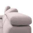 ECKSOFA in Velours Hellrosa  - Hellrosa/Schwarz, Design, Textil/Metall (295/187cm) - Novel