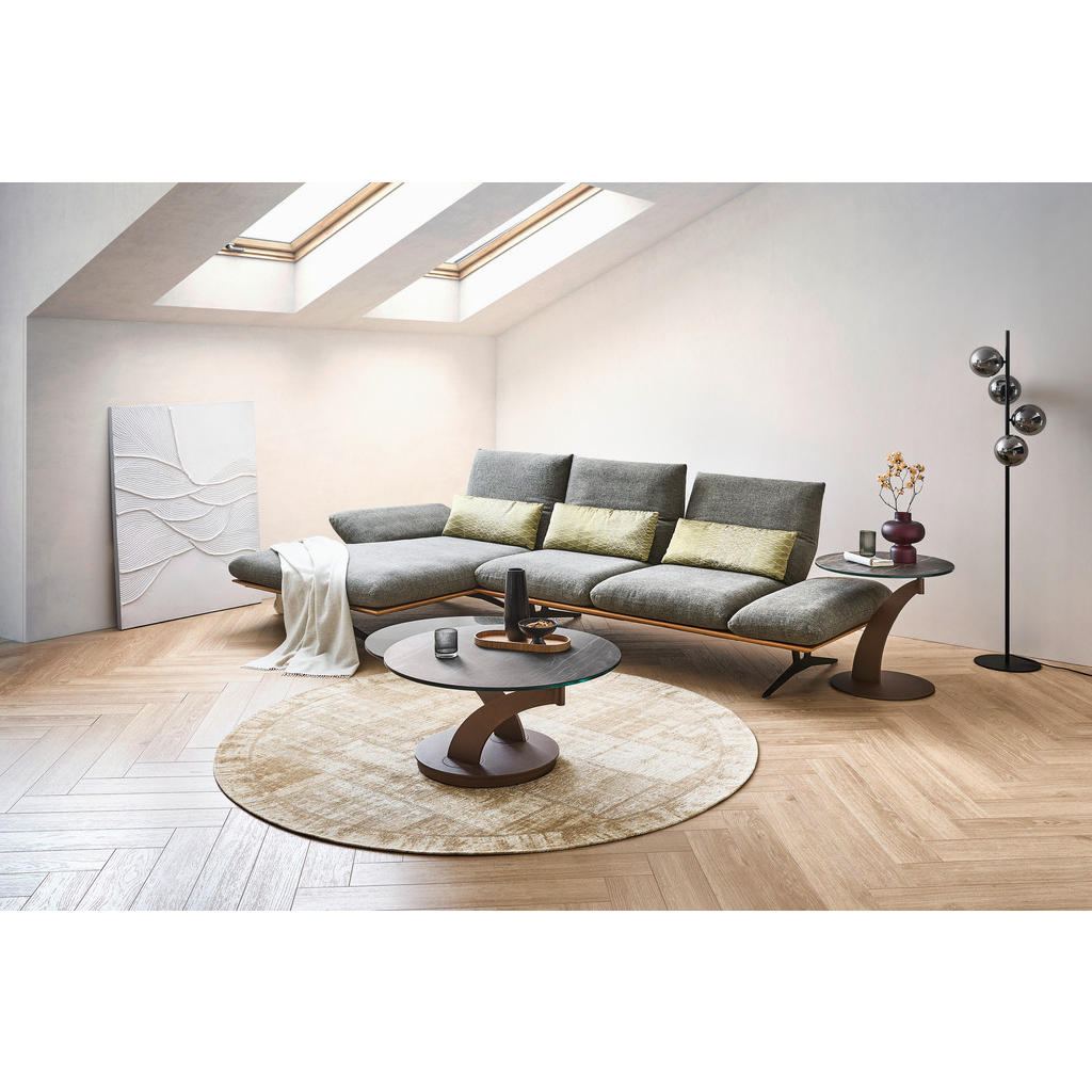 Thumbnail - Dieter Knoll Ecksofa Formia, Grün, Holz, Textil, Wildeiche, massiv, 4-Sitzer, L-Form, 314x159 cm, Goldenes M, Typenauswa...