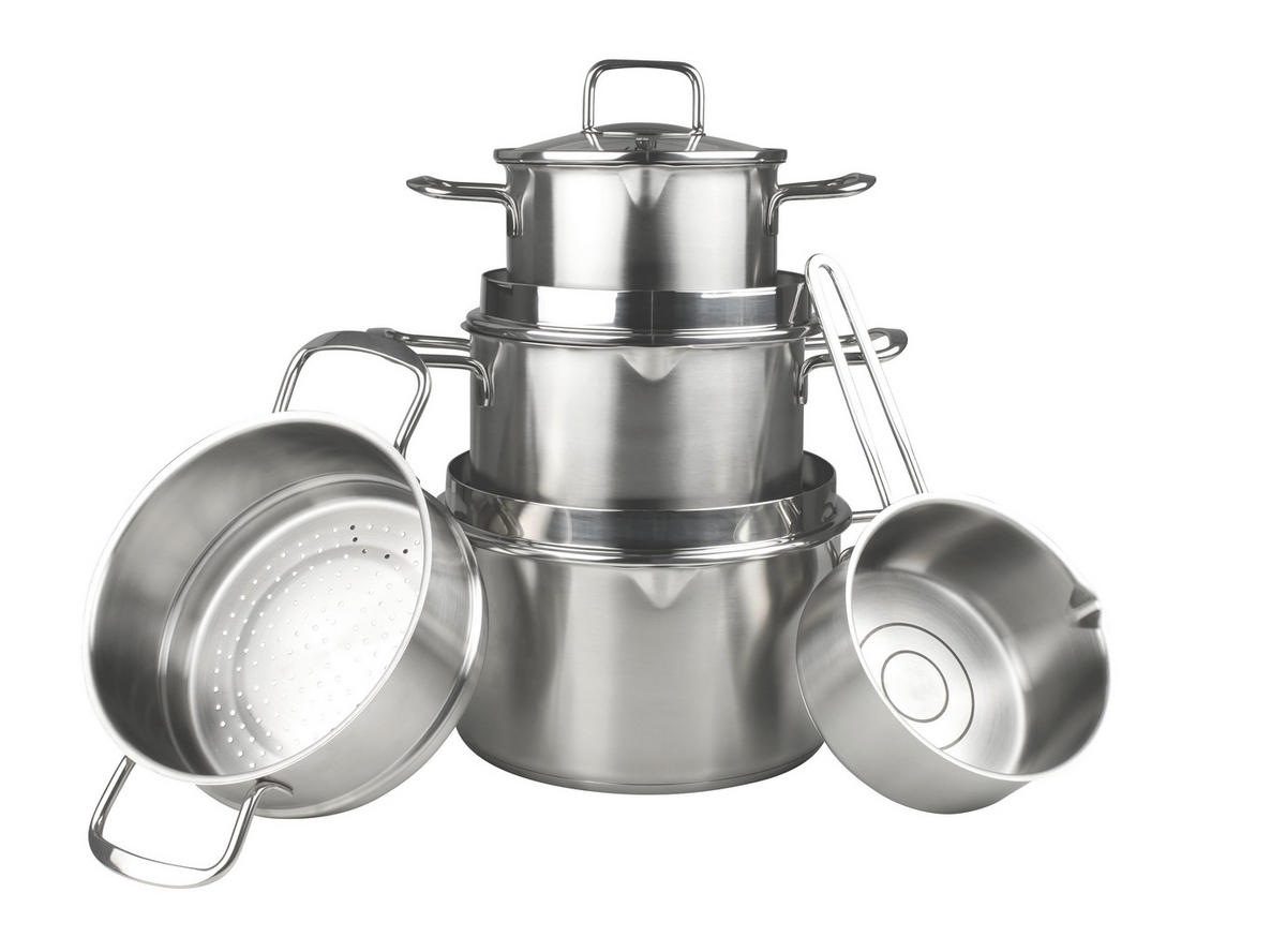 Set De Oale 5 piese  - culoare inox, Design, sticlă/metal - Chefkoch+Fackelmann