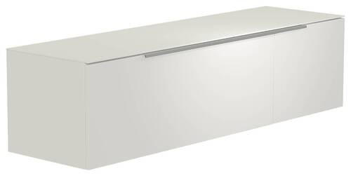 LOWBOARD in 160/41/45 cm - Alufarben/Weiß, Design, Glas/Holzwerkstoff (160/41/45cm) - Moderano