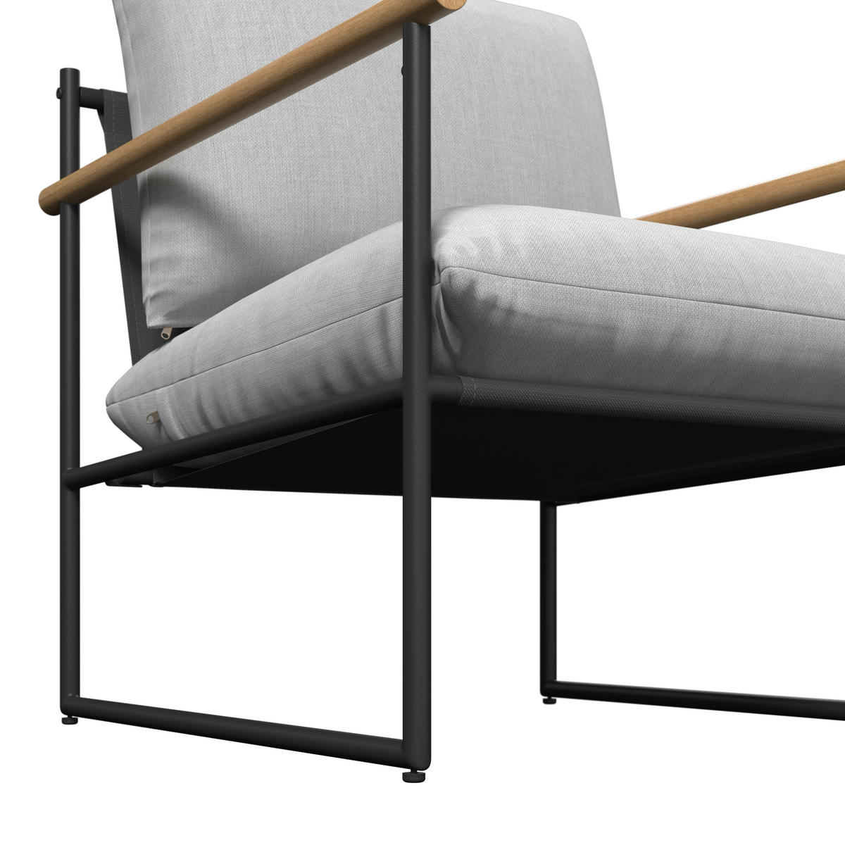 GARTENSET Webstoff Eisen  - Hellgrau/Schwarz, Design, Glas/Textil - Ambia Garden