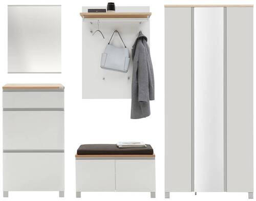 GARDEROBE 6-teilig in 270/195/40 cm - Eichefarben/Silberfarben, Design, Holz/Holzwerkstoff (270/195/40cm) - Dieter Knoll