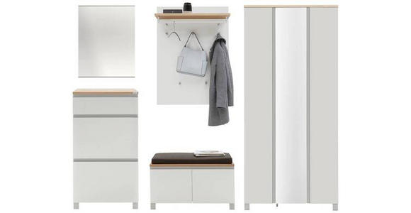 GARDEROBE 6-teilig in 270/195/40 cm - Eichefarben/Silberfarben, Design, Holz/Holzwerkstoff (270/195/40cm) - Dieter Knoll