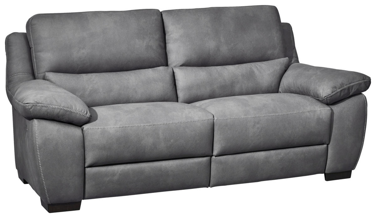 2,5-SITZER in Webstoff Grau  - Wengefarben/Weiss, Konventionell, Holz/Textil (210/96/99cm) - Livetastic