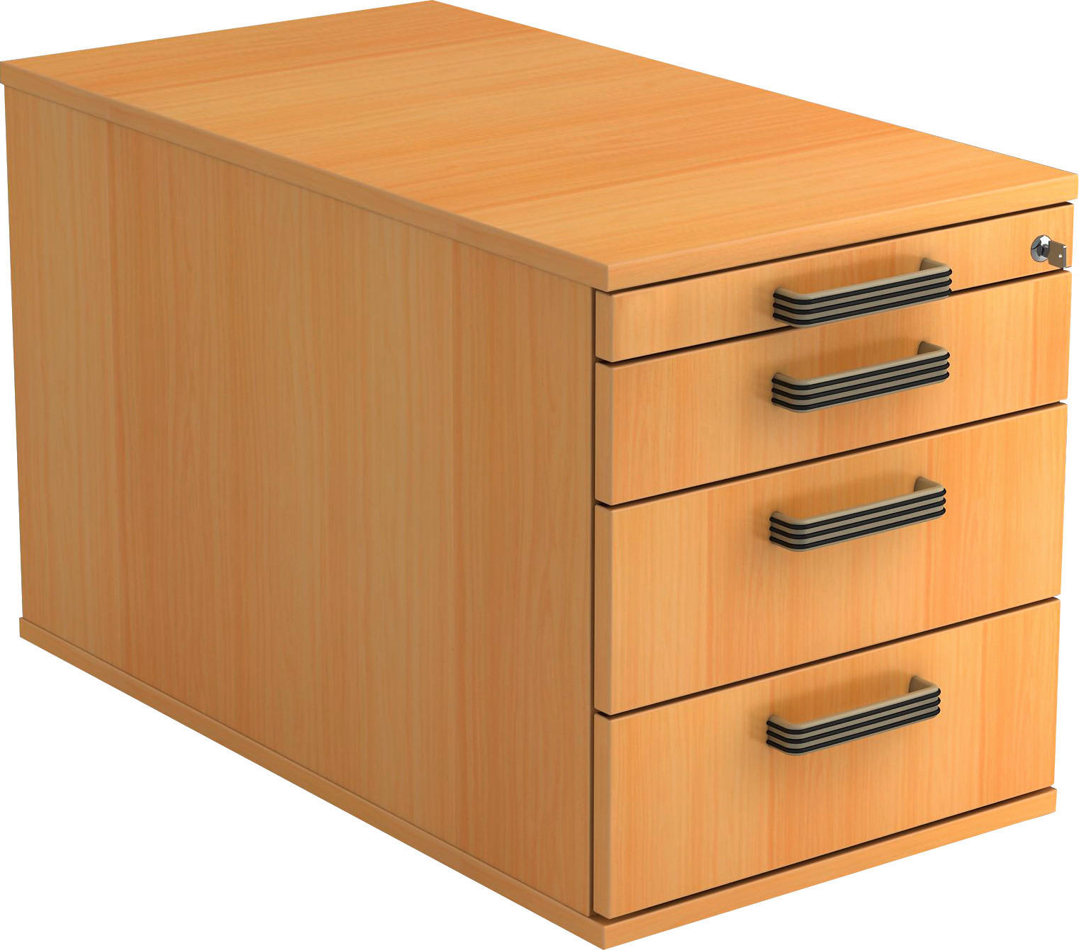 ROLLCONTAINER Buchefarben  - Buchefarben/Schwarz, KONVENTIONELL, Holzwerkstoff/Kunststoff (42,8/51,2/80cm) - Venda