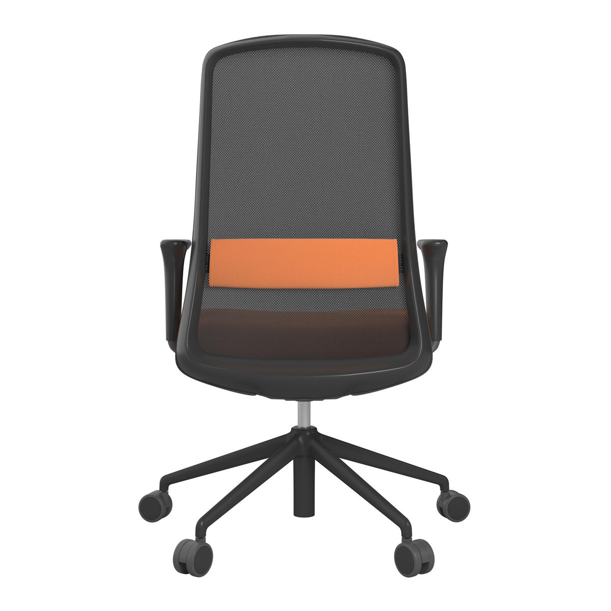 DREHSTUHL Orange, Schwarz  - Schwarz/Orange, MODERN, Kunststoff/Textil (70/103-115/70cm)