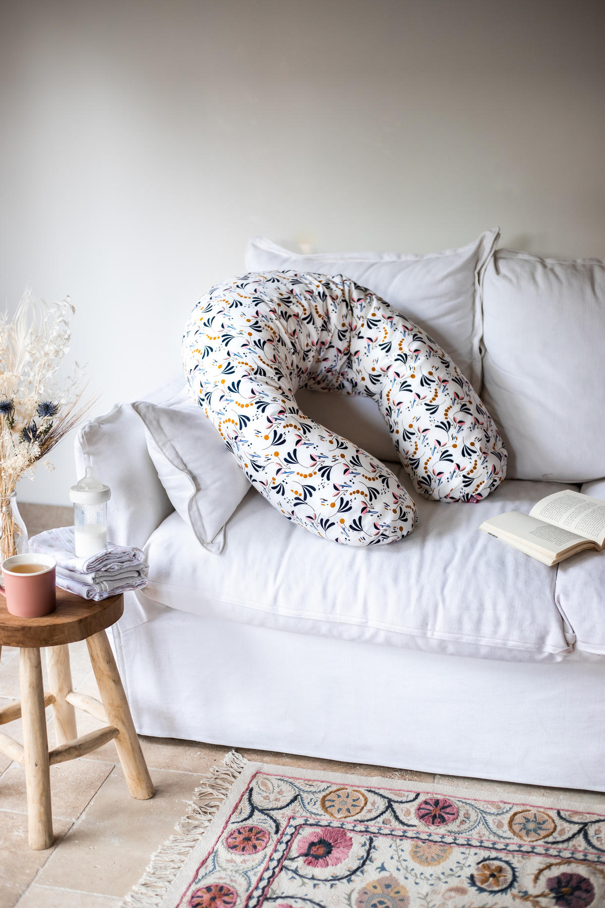 STILLKISSEN 170 cm Big Flopsy Fleur de Coton Howell White   - Weiß, KONVENTIONELL, Textil (170cm) - Beaba
