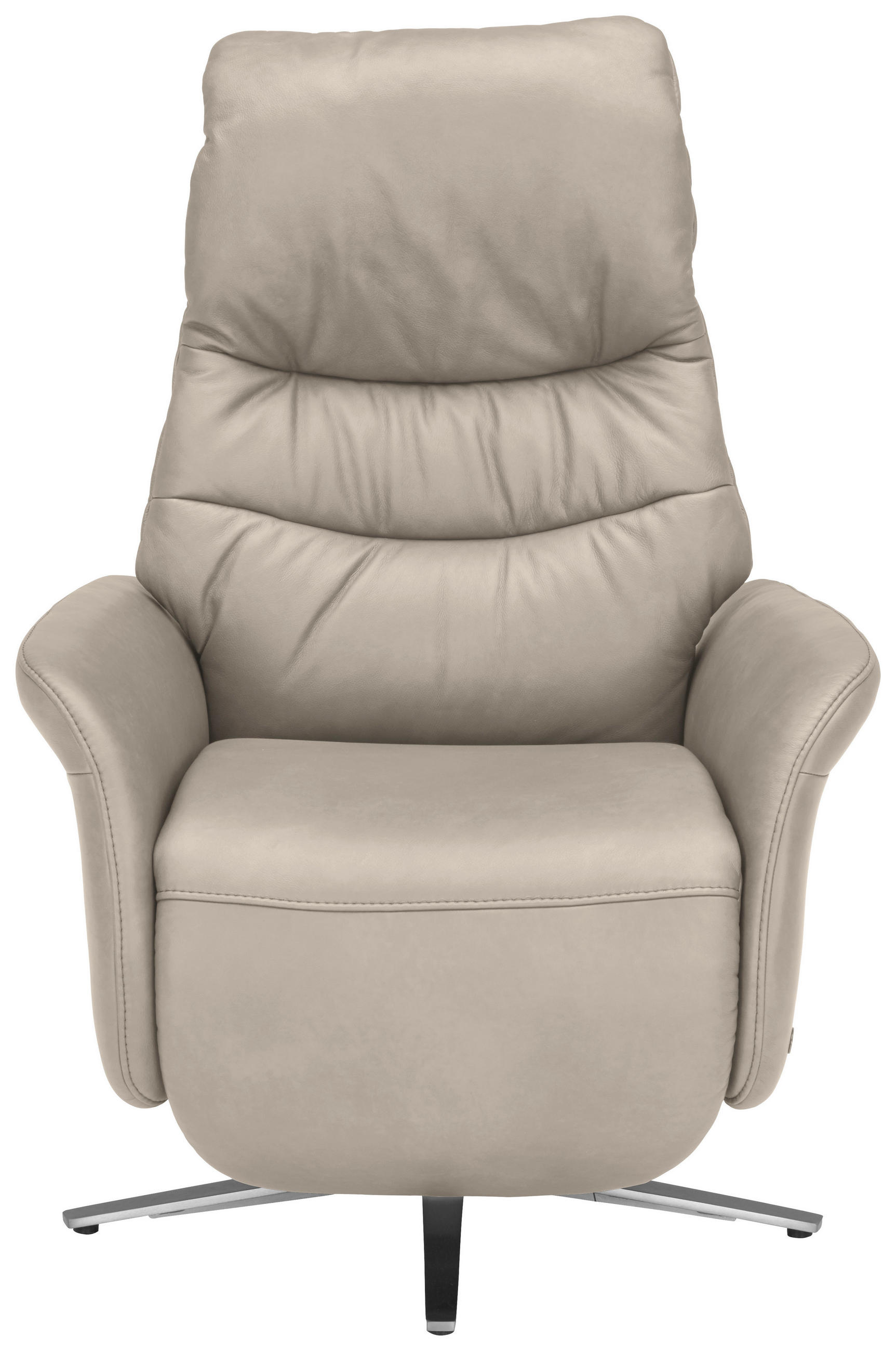 RELAXSESSEL in Leder Creme  - Edelstahlfarben/Creme, Design, Leder/Metall (78/117/89cm) - Himolla Komfortklass