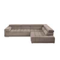 ECKSOFA in Mikrofaser Cappuccino  326/222 cm  - Chromfarben/Cappuccino, Design, Textil/Metall (326/222cm) - Beldomo Speed