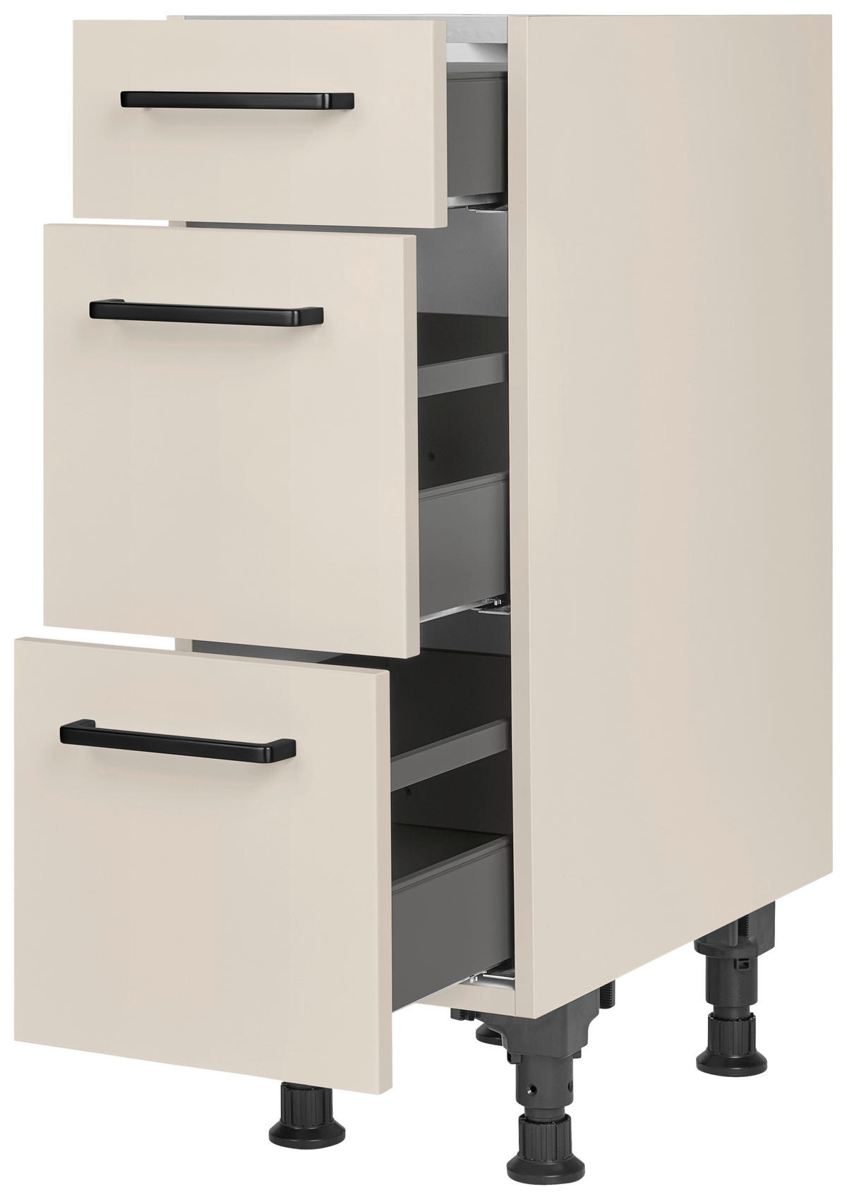 SCHUBKASTENUNTERSCHRANK 30/87/56 cm  in Sandfarben  - Sandfarben/Schwarz, MODERN, Holzwerkstoff/Metall (30/87/56cm) - Nobilia