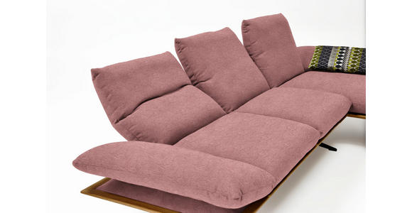 ECKSOFA in Flachgewebe Altrosa 314/159 cm - Schwarz/Altrosa, Design, Holz/Textil (314/159cm) - Dieter Knoll