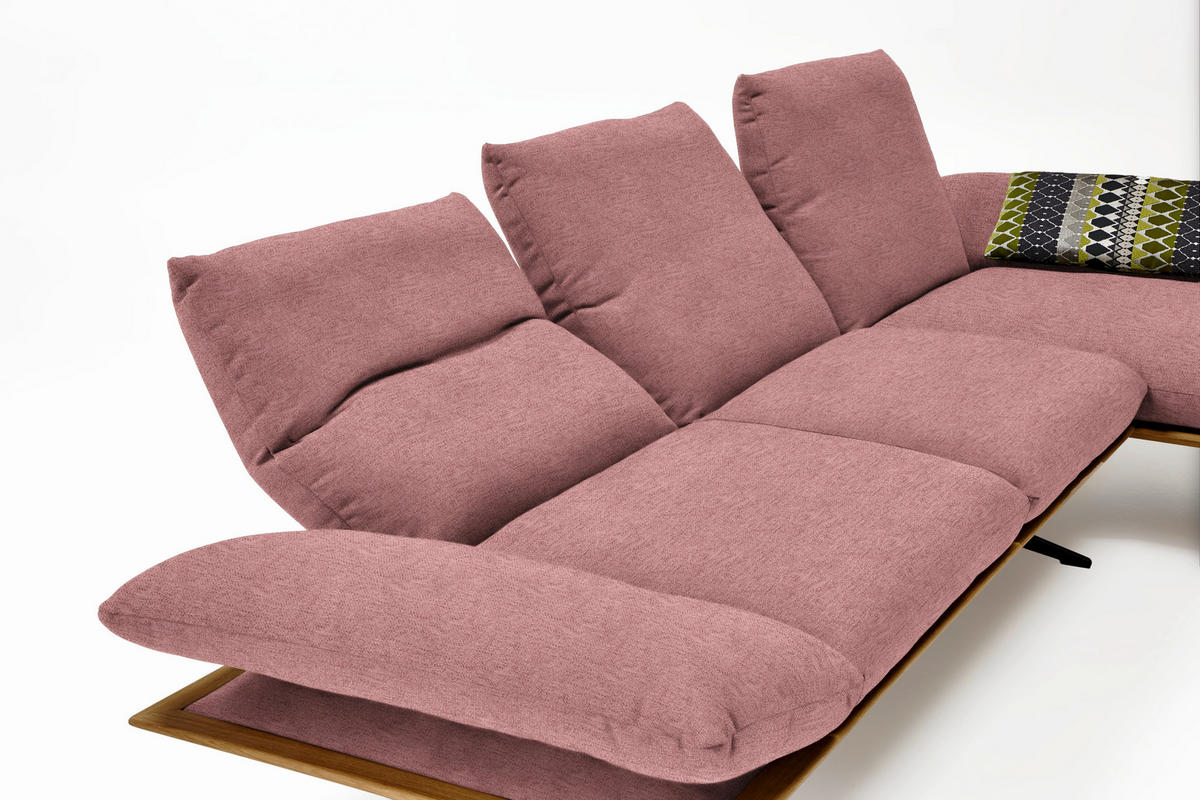 ECKSOFA in Flachgewebe Altrosa  - Schwarz/Altrosa, Design, Holz/Textil (314/159cm) - Dieter Knoll