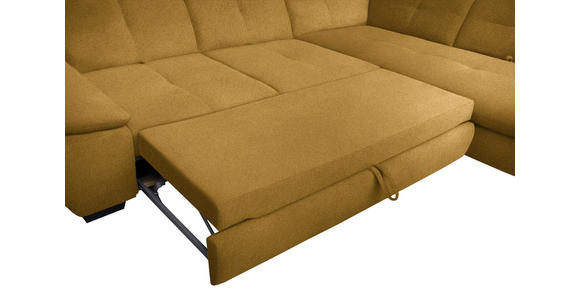ECKSOFA in Flachgewebe Currygelb 242/313 cm - Currygelb/Schwarz, Design, Textil/Metall (242/313cm) - Xora