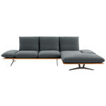 ECKSOFA in Flachgewebe Blaugrau  - Blaugrau/Schwarz, Design, Holz/Textil (314/159cm) - Dieter Knoll