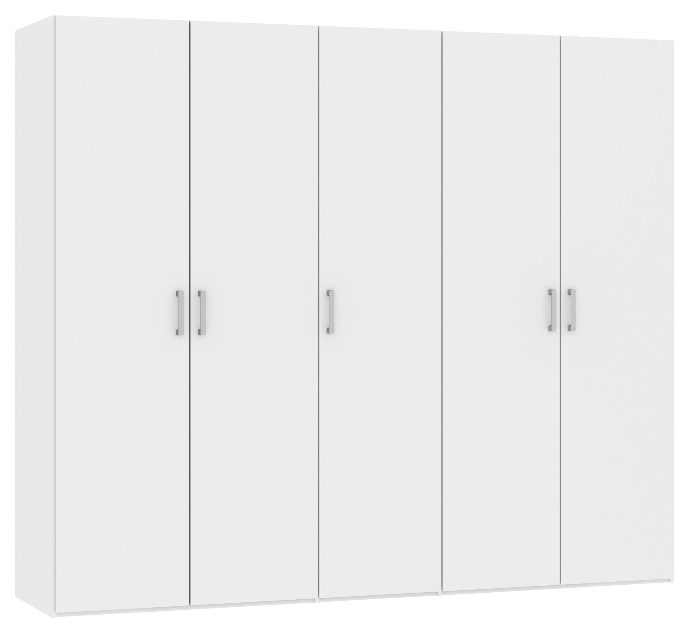 DREHTÜRENSCHRANK 253/236/59 cm 5-türig Weiß  - Chromfarben/Weiß, Design, Holzwerkstoff (253/236/59cm) - Boxxx