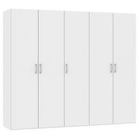 DREHTÜRENSCHRANK 253/236/59 cm 5-türig Weiß  - Chromfarben/Weiß, Design, Holzwerkstoff (253/236/59cm) - Boxxx