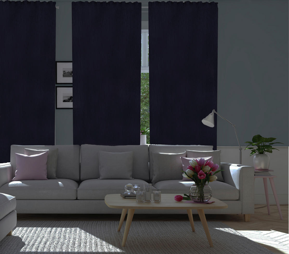 WÄRMESCHUTZVORHANG Verdunkelung  - Dunkelblau, Basics, Textil (140/245cm)