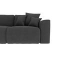 ECKSOFA in Velours Dunkelgrau  - Chromfarben/Dunkelgrau, KONVENTIONELL, Kunststoff/Textil (195/293cm) - Carryhome