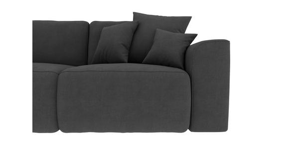 ECKSOFA Dunkelgrau Velours  - Chromfarben/Dunkelgrau, KONVENTIONELL, Kunststoff/Textil (195/293cm) - Carryhome