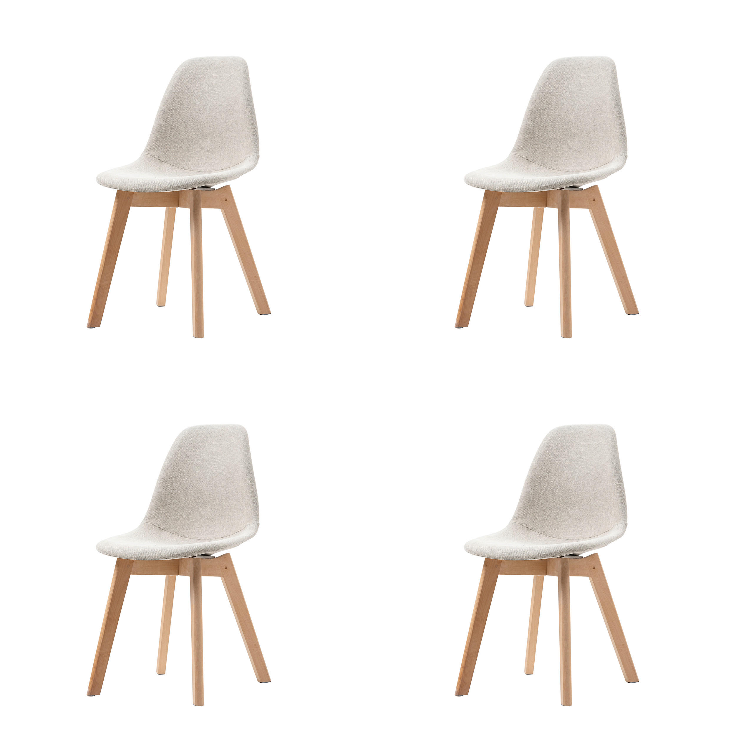 STUHL-SET 4 Stück  in Edelstahl  - Beige, MODERN, Holz/Kunststoff (47/83/53cm) - MID.YOU