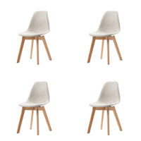 STUHL-SET 4 Stück  in Edelstahl  - Beige, MODERN, Holz/Kunststoff (47/83/53cm) - MID.YOU