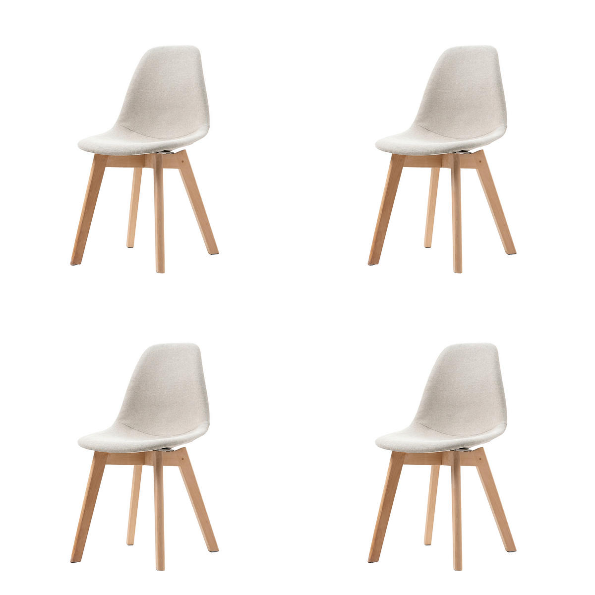 STUHL-SET 4 Stück  in Edelstahl  - Beige, MODERN, Holz/Kunststoff (47/83/53cm) - MID.YOU