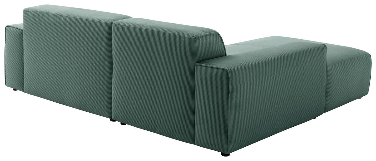 ECKSOFA in Cord Grün  189/230 cm  - Schwarz/Grün, Design, Kunststoff/Textil (189/230cm) - Pure Home Lifestyle