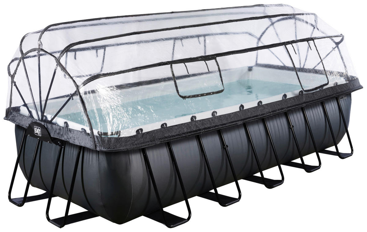 POOL-SET BLACK 540/250/122 cm  - Schwarz, KONVENTIONELL, Metall (540/250/122cm) - EXIT Toys