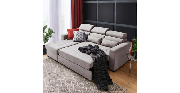 ECKSOFA in Webstoff Greige  - Greige/Schwarz, Design, Kunststoff/Textil (179/240cm) - Carryhome